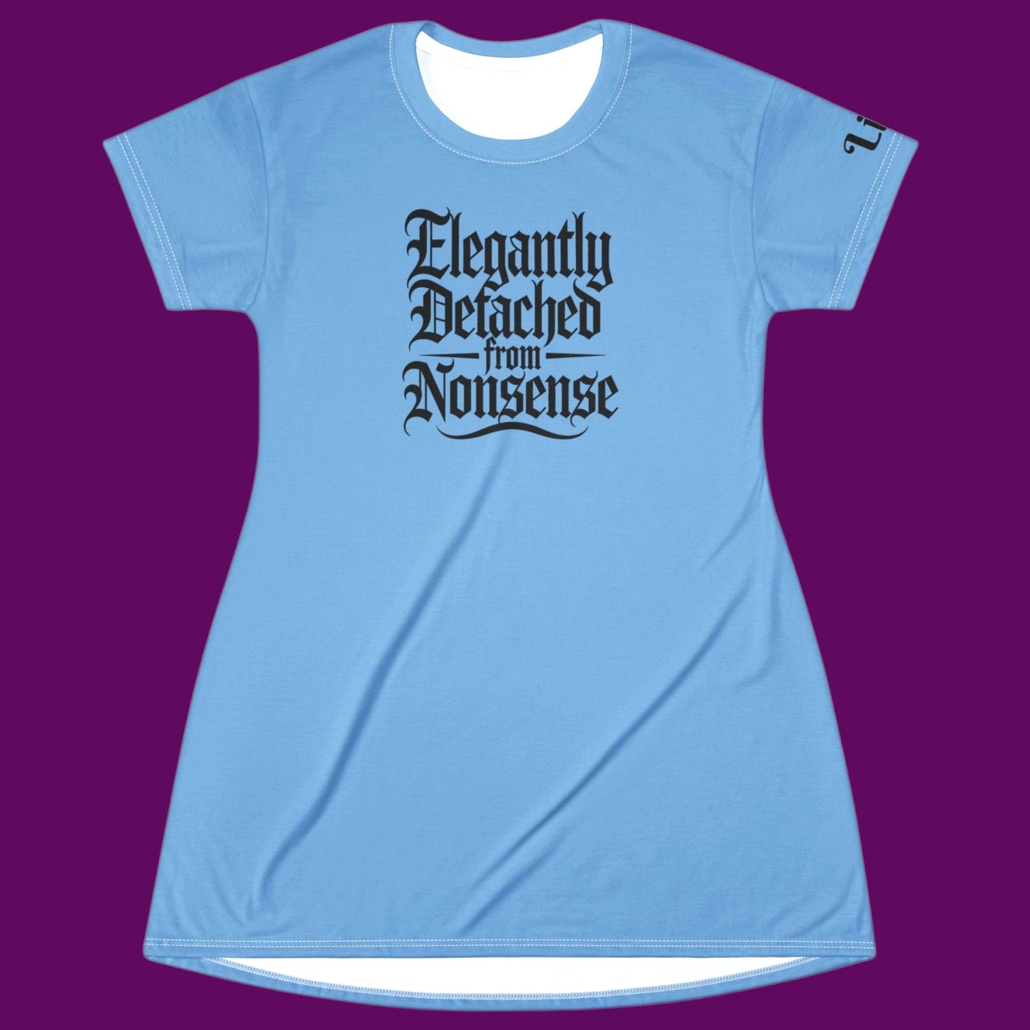 Elegantly Detached Gothic Graphic Tee Dress | Women's Loungewear