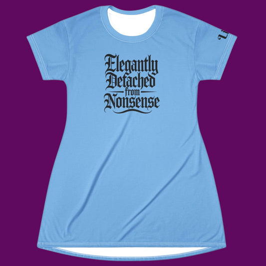 Elegantly Detached Gothic Graphic Tee Dress | Women's Loungewear