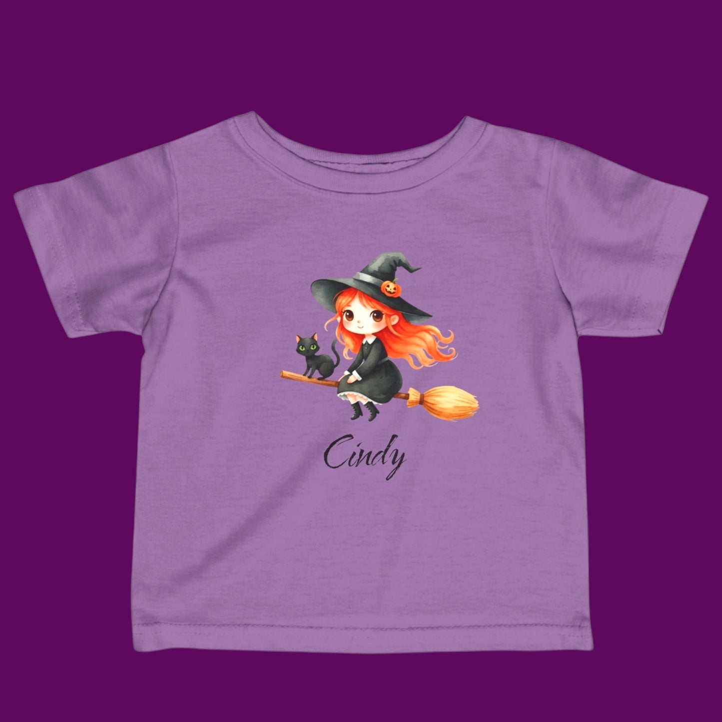 Personalized Cute Little Witch Kids T-Shirt | Halloween Baby & Toddler Tee