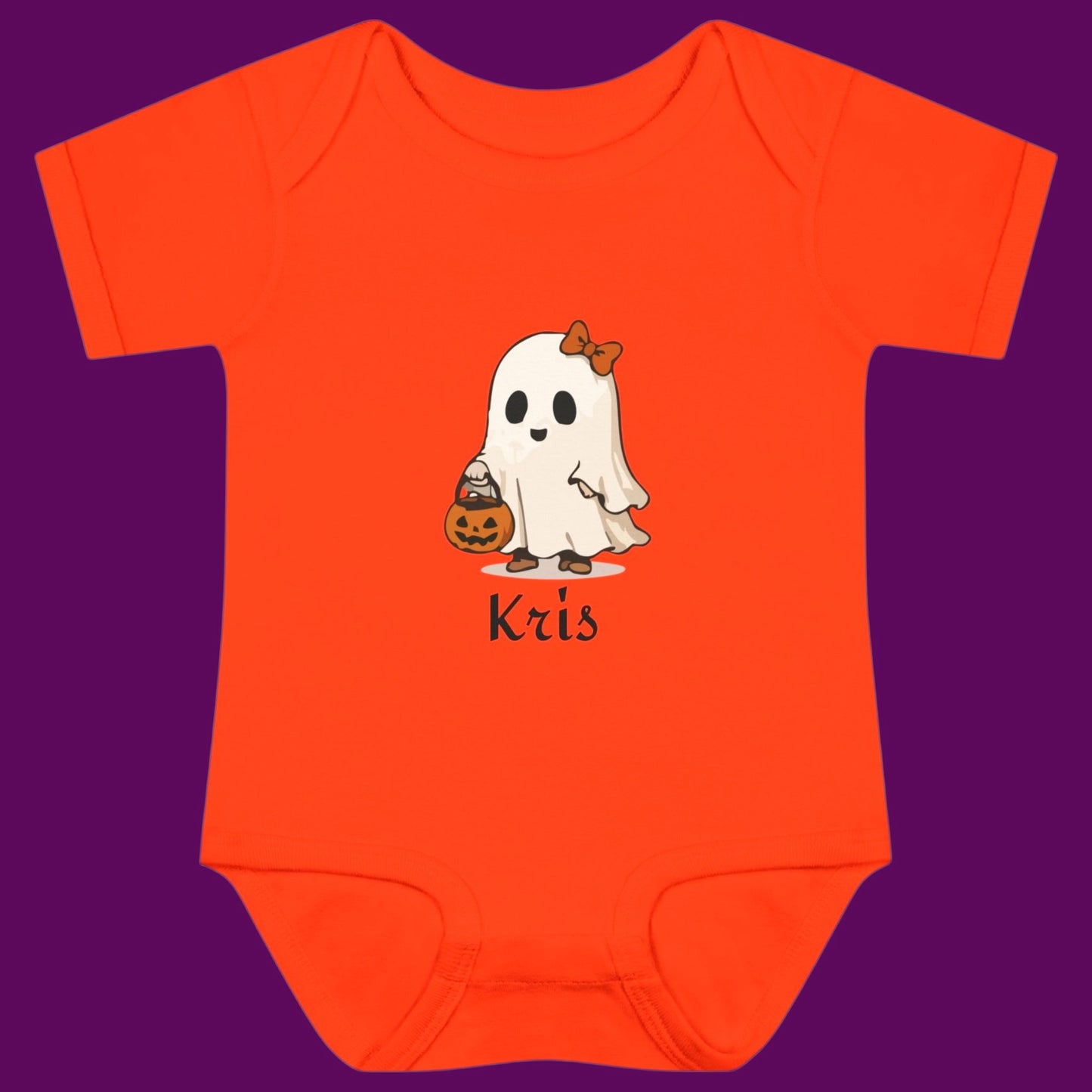 Personalized Ghost Baby Girl Bodysuit | Infant First Halloween Costume