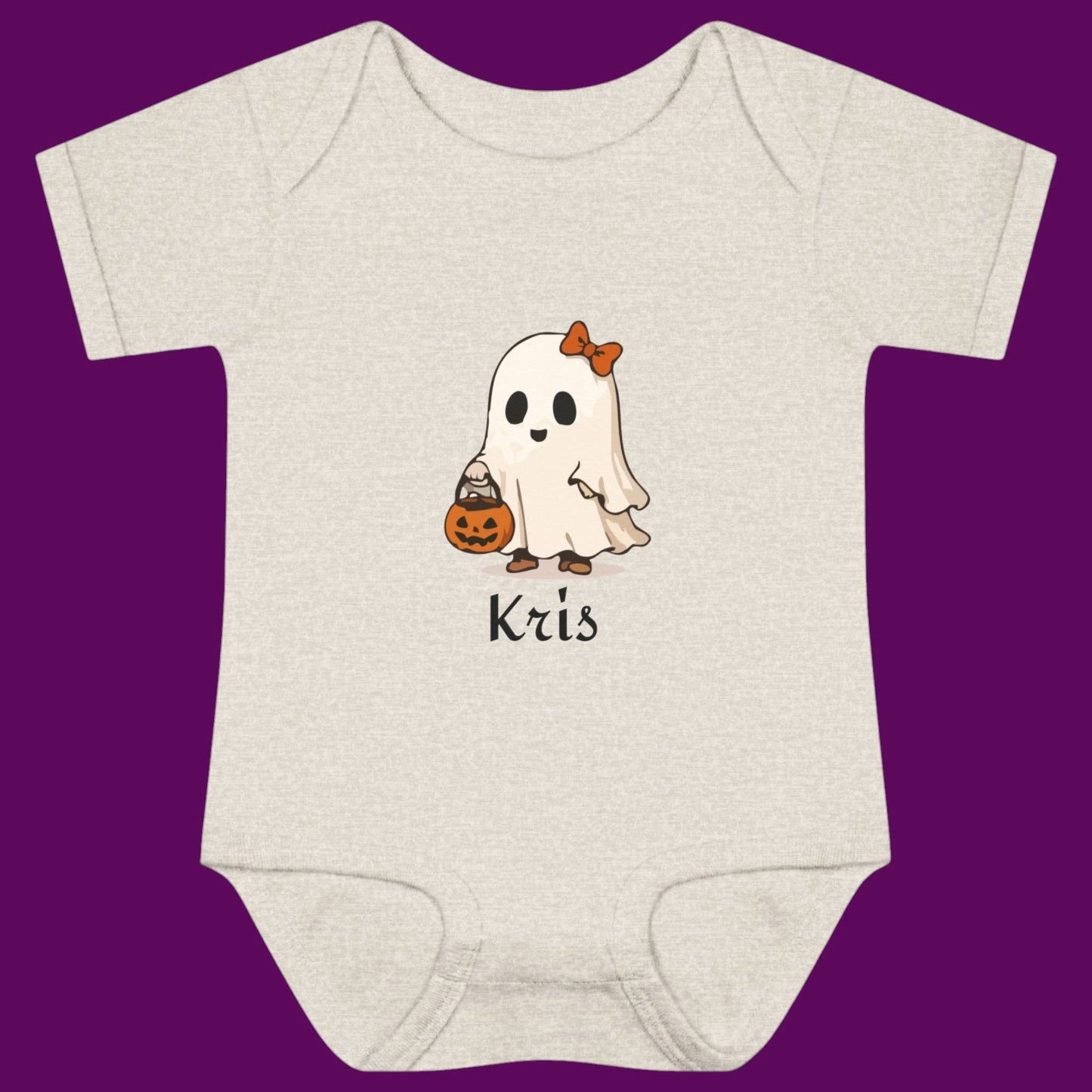 Personalized Ghost Baby Girl Bodysuit | Infant First Halloween Costume
