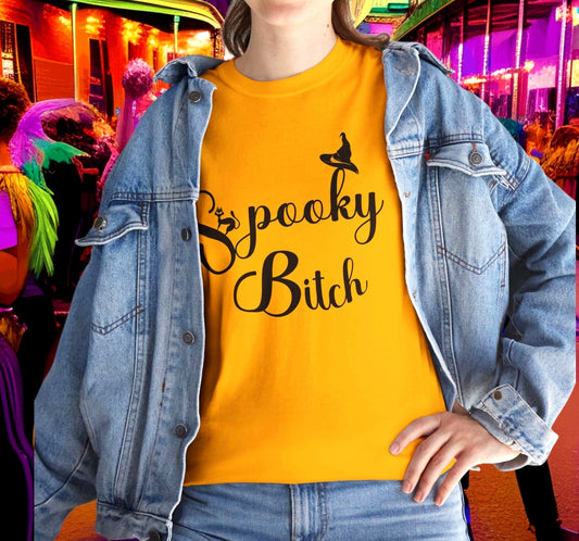 Personalized Spooky Bitch Graphic Tee | Cute Halloween T-Shirts